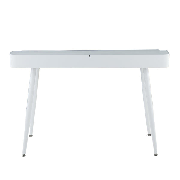 English Elm Desk with Powder-coated Steel Legs and Natural Wood Accents for Modern Home Office B202P471628