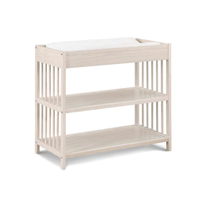 English Elm Pixie Mid-century Nursery Changing Table with Spindle Sides and Open Storage Shelves Natural B022P204855