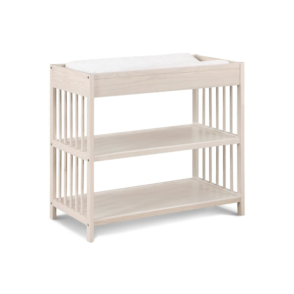 English Elm Pixie Mid-century Nursery Changing Table with Spindle Sides and Open Storage Shelves Natural B022P204855