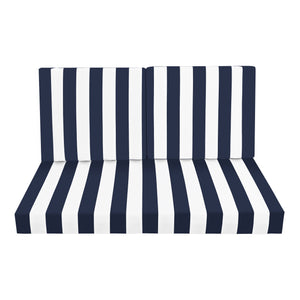 English Elm Outdoor Deep Seat Cushions for Patio Furniture Waterproof Replacement Chair Cushions Durable 24.8x8.27x16.93 Black+ Blue white stripes W419P311823