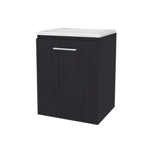 English Elm FM Modern Floating Bathroom Vanity with Integrated Sink and Soft-Close Door for Sleek Storage Wenge 24.4 L x 20.5 W x 11 H B128P293878