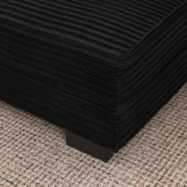 English Elm Corduroy Tufted L-Shaped Sleeper Sectional Sofa - Versatile Modular Design For Modern Living Spaces W487S00343