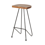 Christopher Knight Home® - Noble House - Royston Handcrafted Modern Industrial Wood Bar Stools, Natural and Black - Set of 2