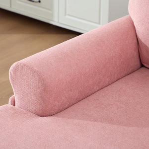 English Elm Modern Chenille Recliner Chaise Lounge Sofa Chair with High-Resilience Foam, Wide Seat, 550lb Capacity Pink W395P371343