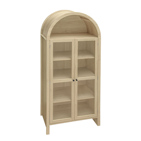 English Elm 70.28" Tall Arched Kitchen Pantry - Modern Farmhouse Cabinet With Adjustable Shelves For Versatile Storage W688P204446
