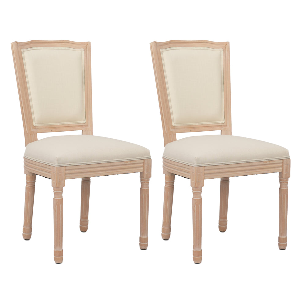 English Elm Hengming Beige Upholstered Dining Chairs Set Of 2 – Elegant, Durable, Scandinavian Style Seating W212P171565
