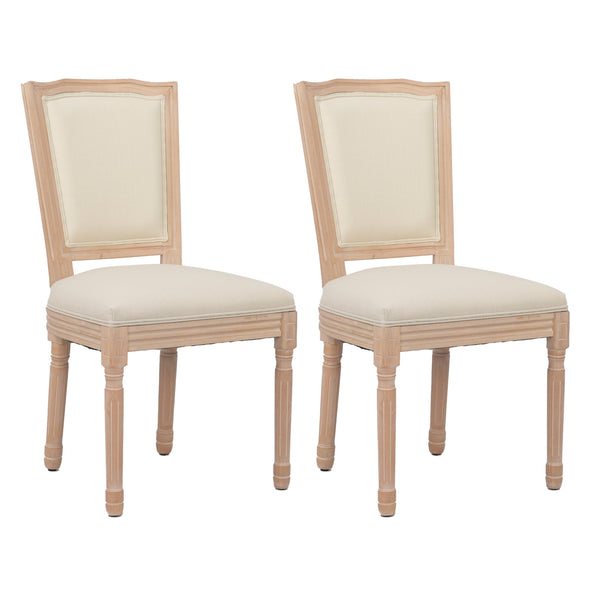 English Elm Hengming Beige Upholstered Dining Chairs Set Of 2 – Elegant, Durable, Scandinavian Style Seating W212P171565