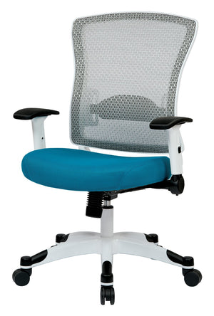 OSP Home Furnishings White Frame Ergonomic Mesh Manager Chair with Lumbar Support for Executive Office Use 317W-W1C1F2W-7