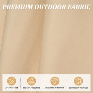 English Elm Rectangle Patio Umbrella With Crank Lift & Adjustable Tilt - Stylish Beige Shade Perfect For Outdoors W1859P320950-GIGA