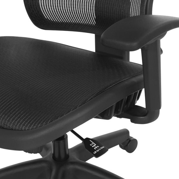 OSP Home Furnishings Vertical Matrix Breathable Ergonomic Office Chair with Lumbar Support and Adjustable Headrest And 639-T11N48PHX