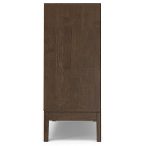 English Elm Harper Solid Wood Entryway Cabinet with Drawers Walnut Finish Tapered Legs B136P436065