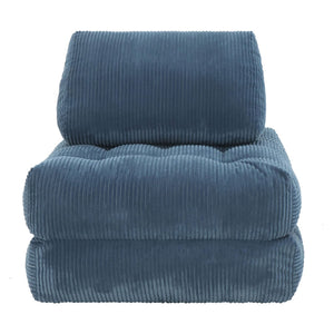 English Elm 70.8"corduroy Fabric Oversized Bean Bag Couch Plush Ergonomic Lounger for Dorm or Bedroom Blue W3975P440927