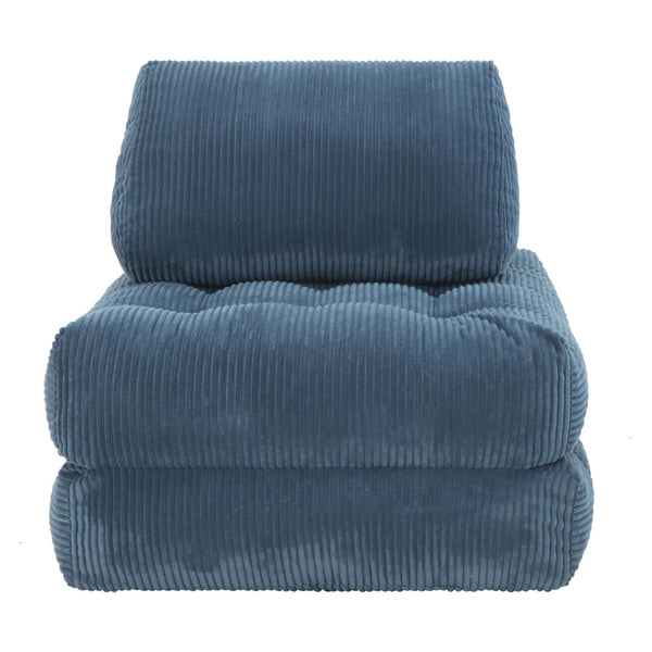 English Elm 70.8"corduroy Fabric Oversized Bean Bag Couch Plush Ergonomic Lounger for Dorm or Bedroom Blue W3975P440927