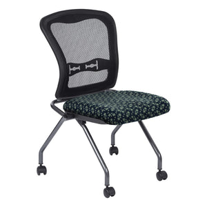 OSP Home Furnishings Soft-flex Pro-line Ii Folding Chair with Mesh Back and Lumbar Support for Offices 84220-K116