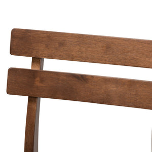 Baxton Studio Baxton Studio Larine Modern Fabric Upholstered Walnut Counter Stools Set for Stylish Dining Spaces Dark Boba-Dark Grey/Walnut-Counter Stool