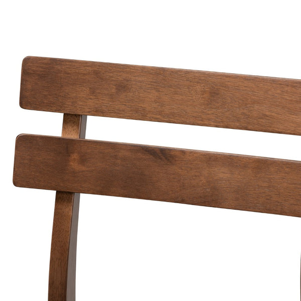 Baxton Studio Baxton Studio Larine Modern Fabric Upholstered Walnut Counter Stools Set for Stylish Dining Spaces Dark Boba-Dark Grey/Walnut-Counter Stool