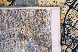Louis De Poortere Cities Dubai - Ethereal Aerial-inspired Area Rug With Unique Urban Landscape Design And Anti-slip Base Gold ,Blue 100% Pet Poly (40% Rpet) 118666-louis-de-poortere