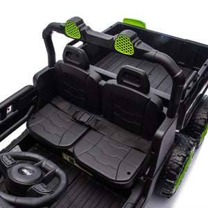English Elm 24v Two Seat Kids Electric Dump Truck Six Wheel 4wd Utv with Parental Remote Black W1578P268991