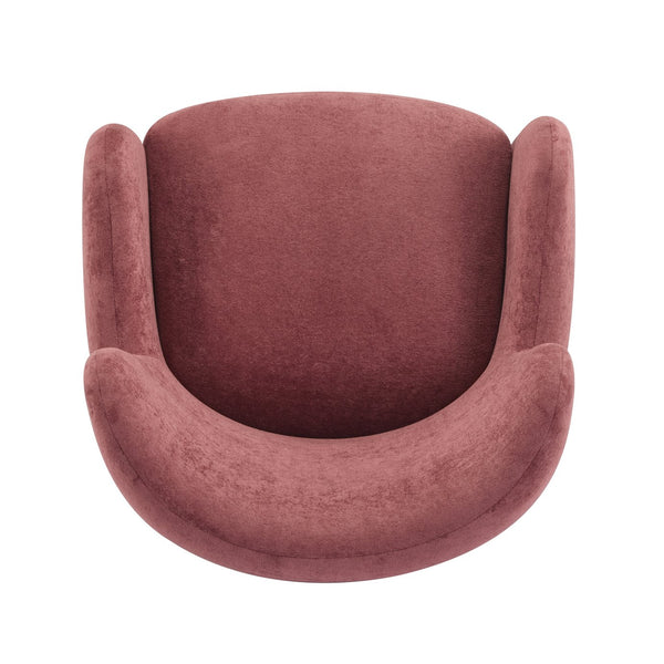 English Elm Christopher Knight Home® - Lucia Velvet Wingback Armchair with Pocket Spring Cushion, Mid-Century Birch Legs, Luxe Comfort Red,Teak 31.5 L x 30.75 W x 30.5 H N776P205426R