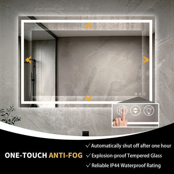 English Elm 48" X 32" Led Vanity Mirror Dual Lit Dimmable Anti-fog Bathroom Wall Mount W1920P493140