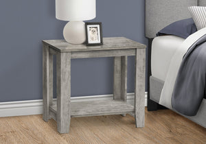 English Elm Accent Rectangular Accent Table Grey Industrial Wood Look Side End Nightstand with Two-Tier Shelf Durable Design 23.75"x11.75"x22" B2710P219270