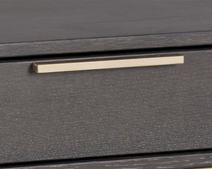 Sunpan Rebel Nightstand - Modern Oak Wood Design with Soft Closing Drawer and Elegant Gold Hardware Accents Small - 23.5W x 17.75D x 23.5H