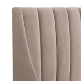 English Elm Aspen Vertical Tufted Modern Headboard Platform Bed Set, Queen, Mink Beige Performance Velvet