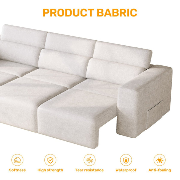 English Elm Power Reclining Sofa - Modular 3-Seat Electric Couch With Bluetooth, Wireless Charging & Storage Solutions W3795S00002-GIGA