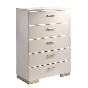 English Elm 1pc Crocodile-Embossed Chest with Diamond-Crusted Handles, Silver-Lined Panels, Glam Contemporary Appeal Chrome,White 39 L x 21 W x 56 H B2741P368138