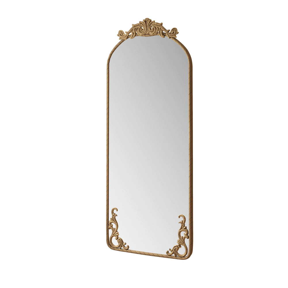 English Elm 58"X24" Arched Full Body Mirror - Vintage Ornate Design, Wall-Mounted, Durable Shatter-Resistant Glass W757P286271