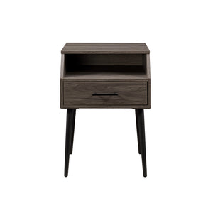 English Elm Walker Edison - Contemporary Angled Nightstand – Slate Grey