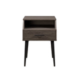 Walker Edison Slate Grey Angled Nightstand: Modern Design, Sturdy Materials, 1 Drawer