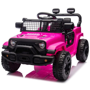 English Elm 24v Kids Ride on Car with Parental Remote Four Wheel Suspension Led Lights Bluetooth Pink W1578P235081