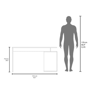 English Elm Upton L-Shape Home Office Desk in Black Wengue Finish with Shelving, Corner-Saving, Durable Design B070P368066