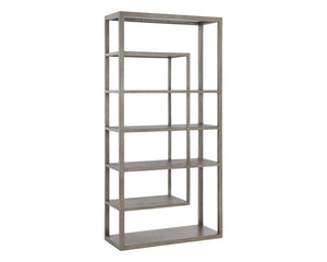 Sunpan KENZIE Bookcase - Stylish Grey Mango Wood Storage with Artisan Craftsmanship for Home & Office Decor 109601