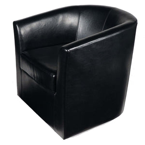 English Elm Swivel Barrel Club Chair Upholstered 360 Degree Base for Living Room Reading Nook Black 57685.00