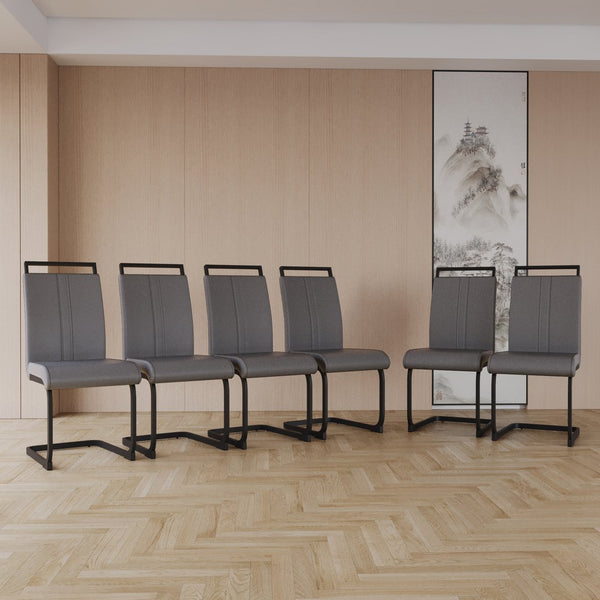 English Elm Modern Dining Chairs Set Of 4 - High Back Pu Leather Upholstered Side Chairs With Stylish Metal Legs T2396P279771