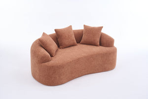 English Elm Ly-025s Chenille Curved Loveseat Compact Sofa with Spring Support for Small Spaces W2231P495049