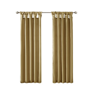 English Elm Twist Emilia Lined Faux Silk Window Curtain Panel 50x108 with Twist Tab Top, Privacy Lining, Sheen Bronze 3 L x 10.04 W x 9.06 H B03598092