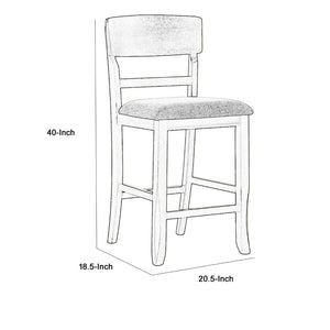 English Elm Kimberly Stackable Counter Stools Black Wood Frame Gray Upholstered Seat Set of 2 B056P416866