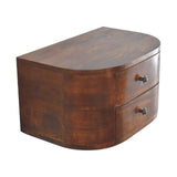 English Elm Solid Wood Lunar 2 Drawer Floating Nightstand