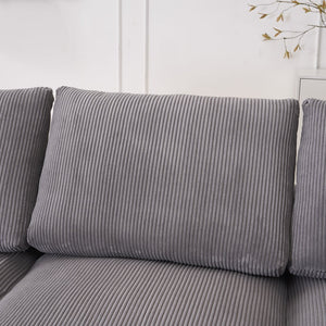 English Elm Boneless 113" U-Shaped Cloud Sectional Sofa in Gray Corduroy - No Assembly, Full-Foam Comfort Sleeper W3401P338847