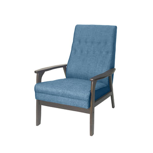 English Elm Christopher Knight Home® - Accent Chair Mid-Century Blue Upholstered Tufted Accent with Rubberwood Frame, Plush 25.75"W x 39"H 66106.00FBLU