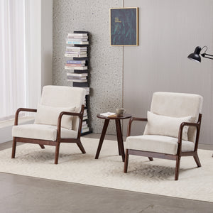 English Elm Mid-Century Modern Accent Chair & Coffee Table Set - Vintage Luxury For Stylish Living Spaces! W2989P362830