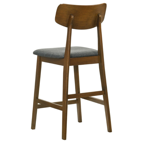 English Elm Aston Mid-century Counter Height Dining Set Walnut Finish Bentwood Chairs for Kitchen B062S01657