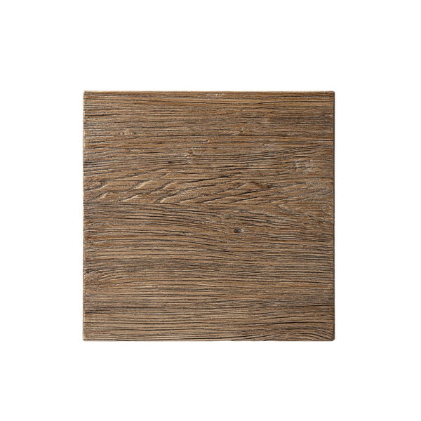 English Elm Hawthorne Reclaimed Elm Square Side Table with Trestle Base for Modern Rustic Interiors Brown B2719P474458
