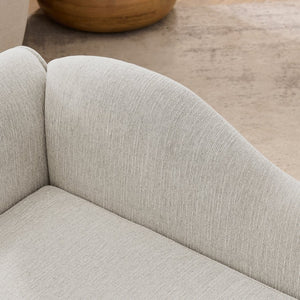 English Elm Oversized Pet Sofa Linen Upholstered Wave Backrest for Large Dogs Modern Living W487P430331