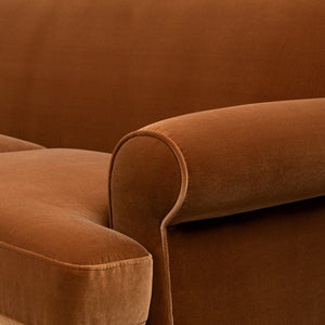 English Elm Alana Velvet Three Cushion Sofa Hardwood Frame Tight Back Living Room Seating B2719P479037