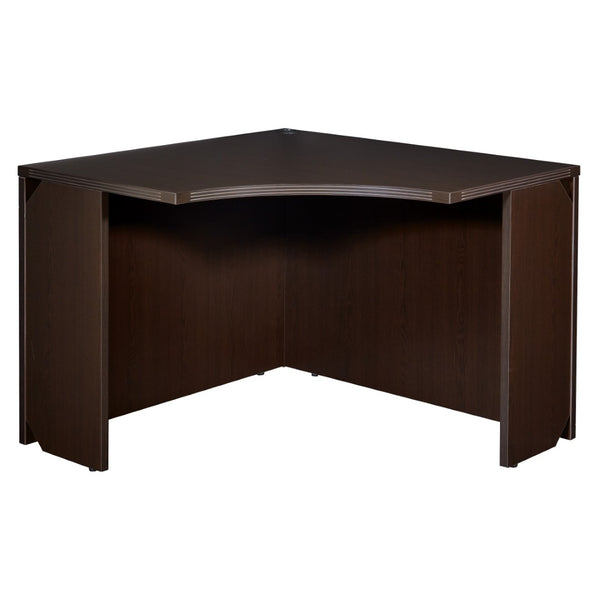 OSP Home Furnishings Corner Desk Shell for Home Office Space Saving Contemporary Workstation with Generous Surface Espresso NAP-83-ESP
