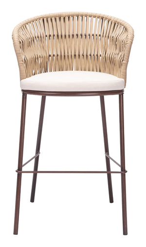 Freycinet Barstool Natural 703990 Zuo Modern